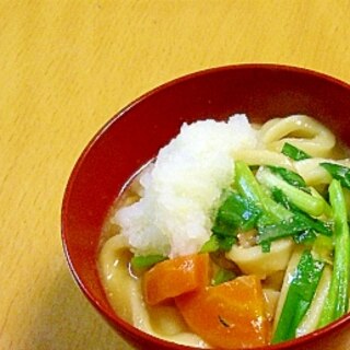 生姜と大根おろしたっぷりの味噌鍋焼きうどん